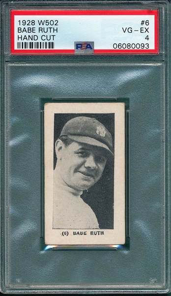 1928 W502 #6 Babe Ruth PSA 4