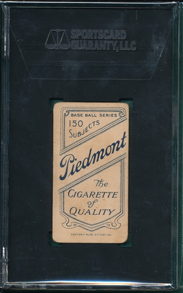 1909-1911 T206 Walter Johnson, Portrait, Piedmont Cigarettes SGC 2