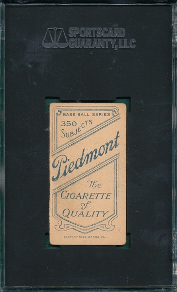 1909-1911 T206 McGann Piedmont Cigarettes SGC Authentic