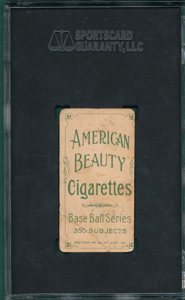 1909-1911 T206 Warhop American Beauty Cigarettes SGC 1