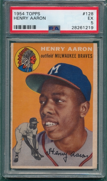 1954 Topps #128 Hank Aaron PSA 5 *Rookie*