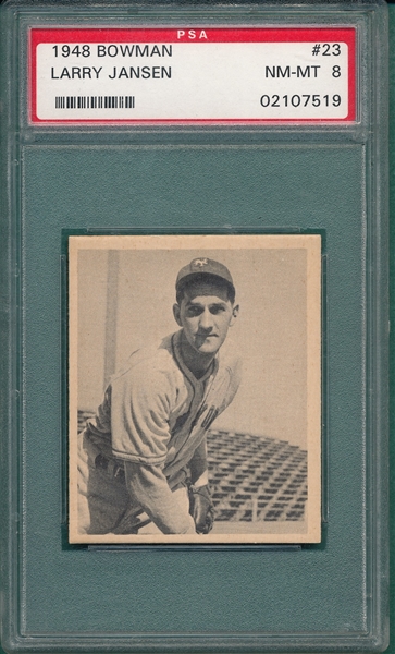 1948 Bowman #23 Larry Jansen PSA 8 