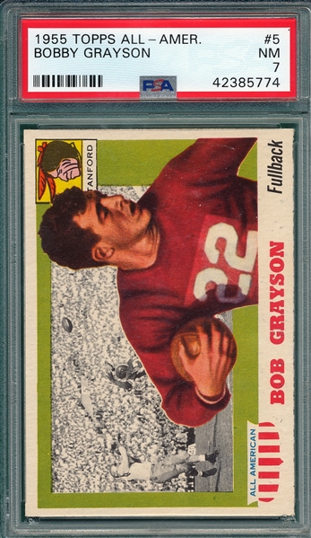 1955 Topps All American #5 Bobby Grayson PSA 7