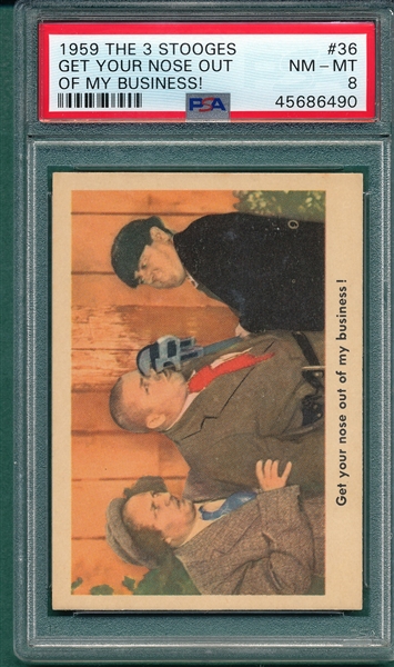 1959 The 3 Stooges #36 Get Your Nose Out of My Business PSA 8
