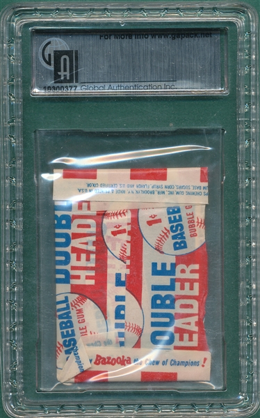 1955 Topps Double Header Baseball Unopened Pack GAI 8 *Hank Aaron*