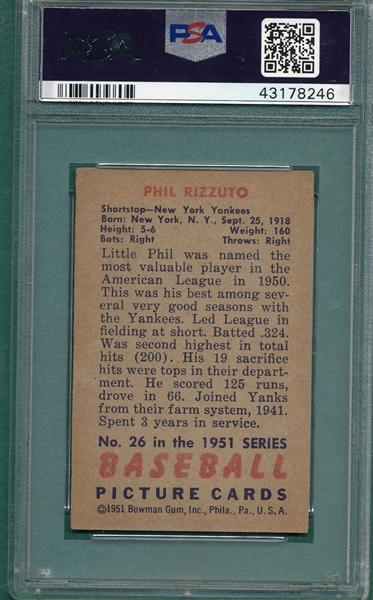 1951 Bowman #26 Phil Rizzuto PSA 6