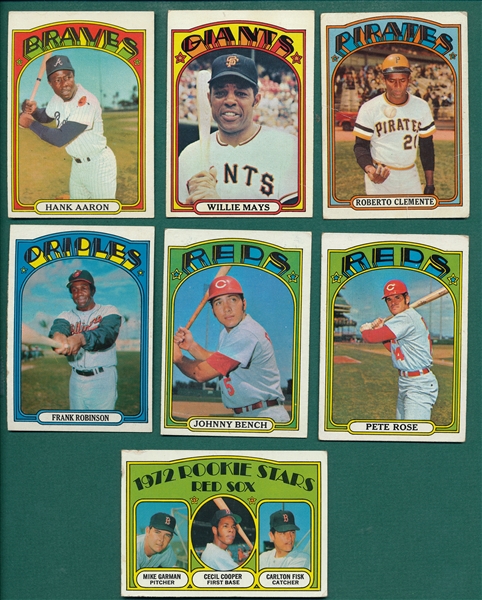 1972 Topps Lot of (1580) W/ Over 80 HOFers