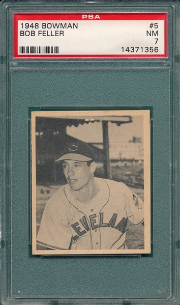 1948 Bowman #05 Bob Feller PSA 7