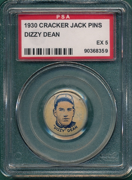 1930 Cracker Jack Pins Dean PSA 5