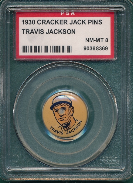 1930 Cracker Jack Pins Jackson, Travis, PSA 8