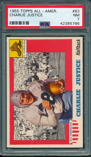 1955 Topps All American #63 Justice PSA 7