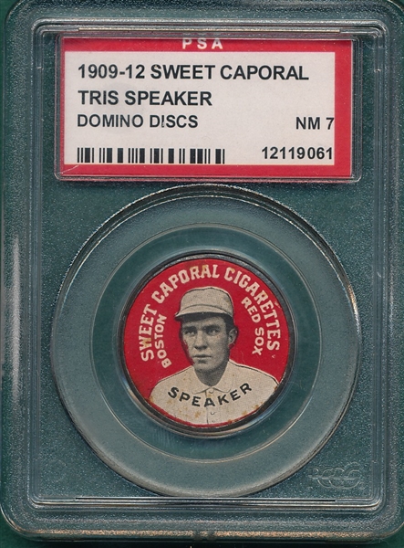 1909 PX7 Tris Speaker, Domino Discs, Sweet Caporal Cigarettes PSA 7