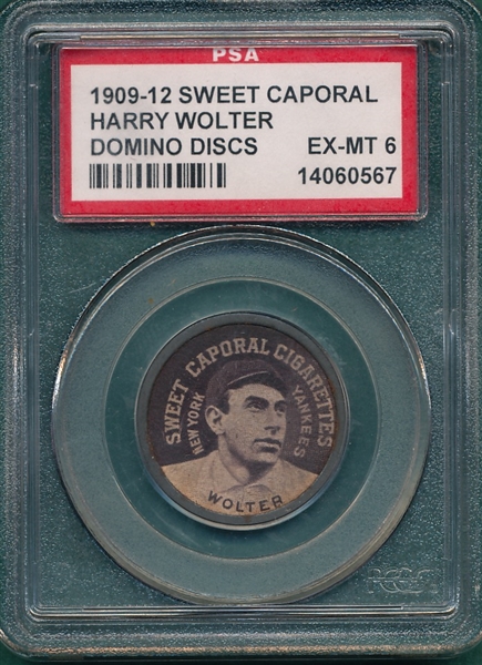 1909 PX7 Harry Wolter, Domino Discs, Sweet Caporal Cigarettes PSA 6