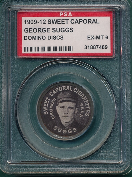 1909 PX7 George Suggs, Domino Discs, Sweet Caporal Cigarettes PSA 6