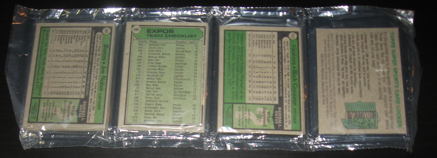 1979 Topps Unopened Rack Pack W/ Gossage, Back, & Ryan, On Front