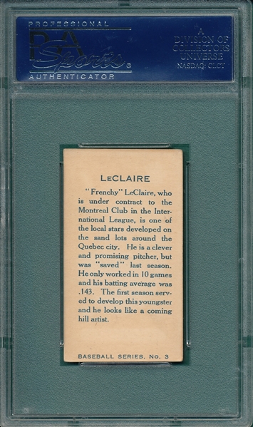 1912 C-46 #3 LeClaire Imperial Tobacco PSA 5