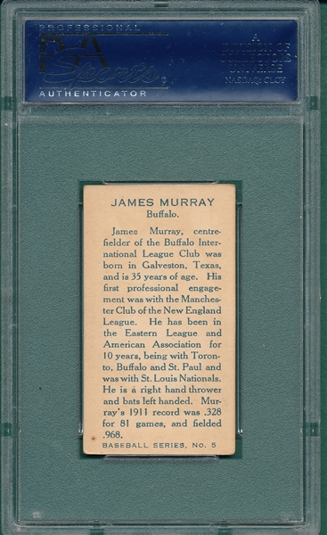 1912 C-46 #5 James Murray Imperial Tobacco PSA 5