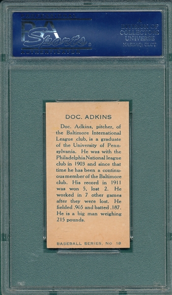 1912 C-46 #18 Doc Adkins Imperial Tobacco PSA 5