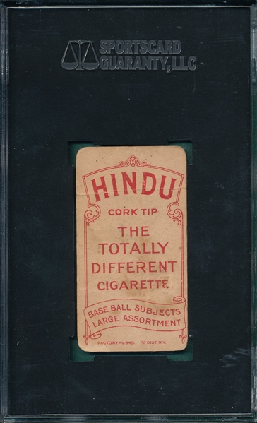 1909-1911 T206 Pfeffer Hindu Cigarettes, SGC 10 *Red Hindu*