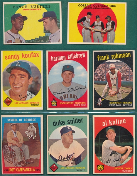 1959 Topps Baseball Near Set (549/572) W/ Mantle SGC 5