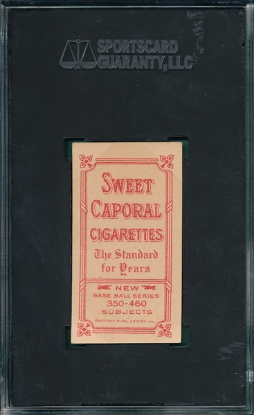 1909-1911 T206 Street, Catching, Sweet Caporal Cigarettes SGC 4 *Factory 25*