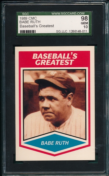 1989-2011 Babe Ruth, Lot of (4) W/ 1993 UD All-Time Heroes #133 Ruth & Gehrig PSA 10