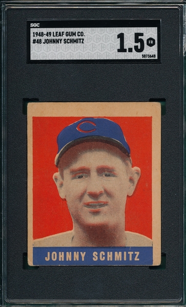 1948 Leaf #48 Johnny Schmitz SGC 1.5 *SP*