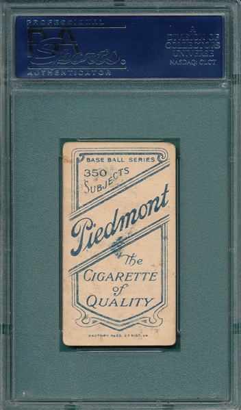 1909-1911 T206 Jennings, One Hand, Piedmont Cigarettes PSA 1