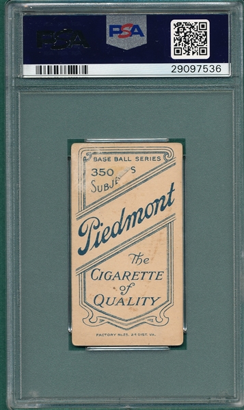 1909-1911 T206 Hunter Piedmont Cigarettes PSA 2
