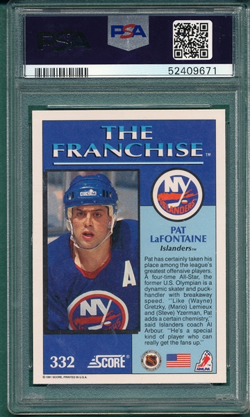 1984/91 Lot of (2) Pat LaFontaine W/ O-Pee-Chee #129 PSA/DNA 9 *Rookie* *Signed*