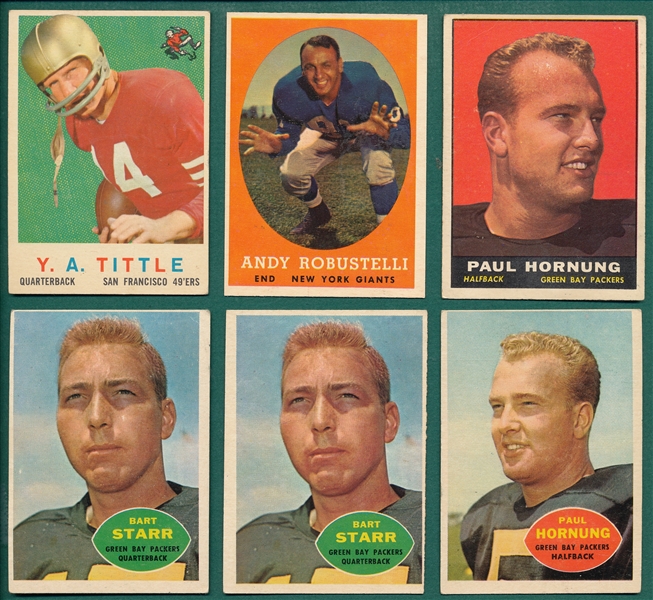 1953-61 Topps/Bowman Football Lot of (190) W/ Starr & Unitas