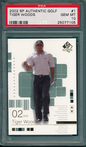 2002 SP Authentic Golf #1 Tiger Woods PSA 10 *GEM MINT*