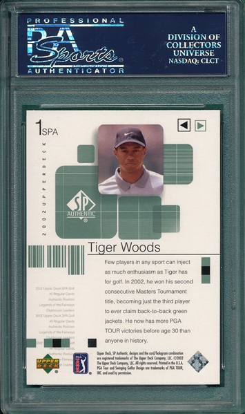 2002 SP Authentic Golf #1 Tiger Woods PSA 10 *GEM MINT*