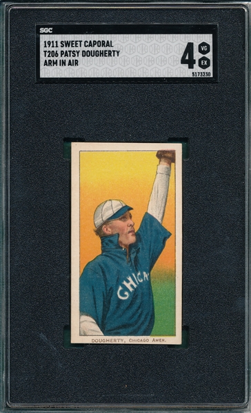 1909-1911 T206 Dougherty, Arm In Air, Sweet Caporal Cigarettes, SGC 4 *Factory 25* *Presents Better*