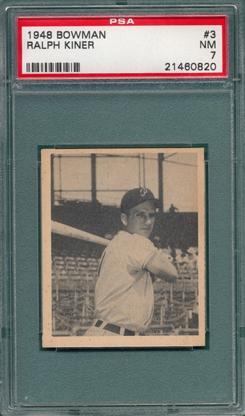 1948 Bowman #3 Ralph Kiner PSA 7 *Rookie*