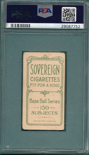 1909-1911 T206 Pattee Sovereign Cigarettes PSA 2.5 