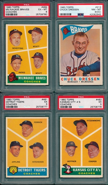 1960 Topps Lot of (8) W/ #503 Don Lee PSA 