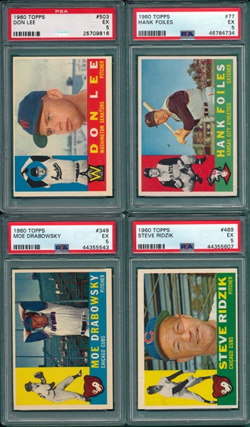 1960 Topps Lot of (8) W/ #503 Don Lee PSA 