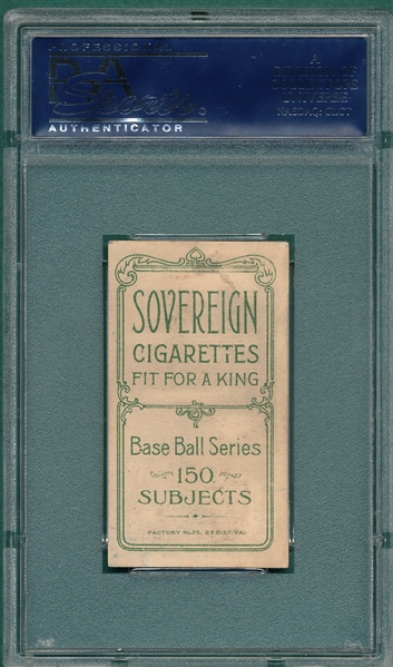 1909-1911 T206 Smith, Frank, F. Smith, Sovereign Cigarettes PSA 2.5