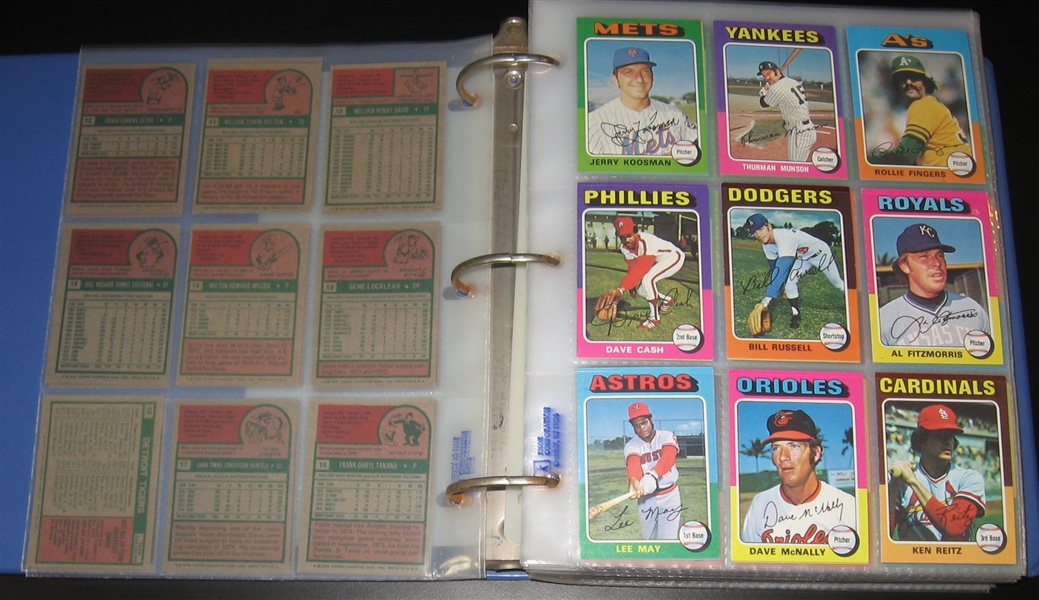 1975 Topps Baseball Complete Set (660) W/ Yount & Brett, Rookies, SGC 8