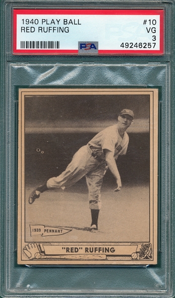 1940 Play Ball #10 Red Ruffing PSA 3