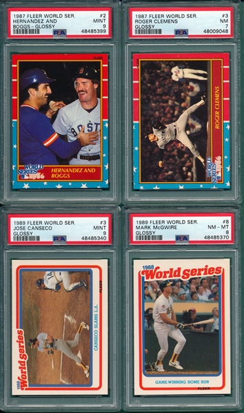 1987/89 Fleer Glossy World Series Lot of (15) W/ /Hernandez/Boggs PSA 9