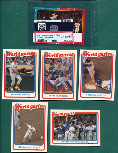 1987/89 Fleer Glossy World Series Lot of (15) W/ /Hernandez/Boggs PSA 9