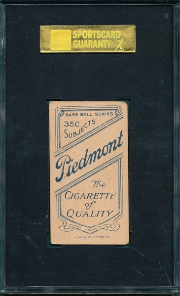 1909-1911 T206 Rucker, Throwing, Piedmont Cigarettes SGC 40