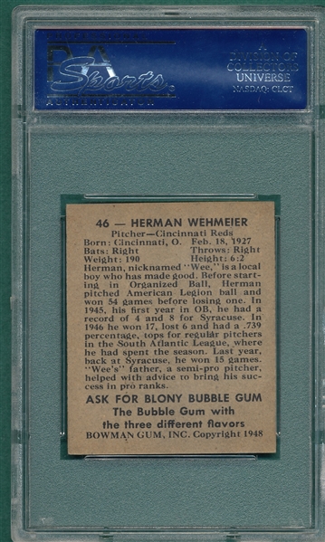 1948 Bowman #46 Herman Wehmeier  PSA 7 