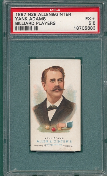 1887 N28 Yank Adams Allen & Ginter Cigarettes PSA 5.5