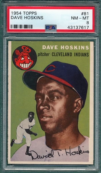 1954 Topps #81 Dave Hoskins PSA 8