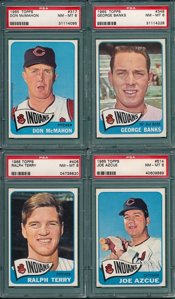 1965 Topps Lot of (4) W/ #406 Terry PSA 8