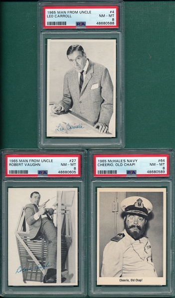 1965 Man From Uncle #4, #27 & #64, Lot of (3) PSA 8