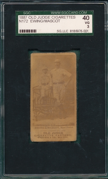 1887 N172 149-11 Ewing & Mascot, New Yorks, Old Judge Cigarettes SGC 40
